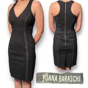 NWOT Yoana Baraschi Andy Lace Up Bodycon Dress, Black, Size 4